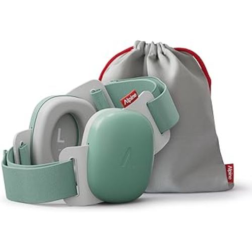 Alpine Muffy Baby Comfort - Protects Hearing for Babies and Toddlers - CE & ANSI Certified - Unique Headband for Safe fit & Comfort - Multi-adjustable for Ages 3-48 Months, 24dB Sound Reduction, Green