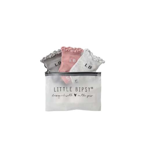 Ruffle Sock 3-Pack - Dusty Rosewood