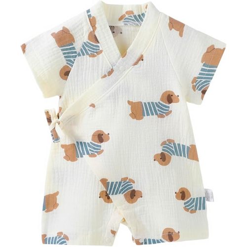 Newborn Muslin Robe Baby Kimono Onesie Infant Cotton Romper 0-24 Months