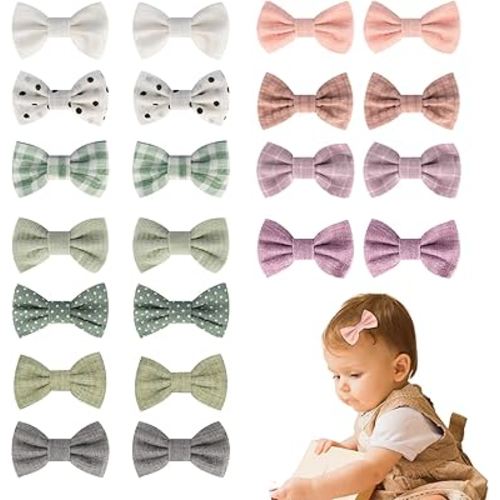 JESSCAT 22 Pcs Hair Clips for Girls with Bows Flower, Fully Lined Alligator Clips and Barrettes, Fabric Handmade Barrettes Hair Accessories for Girls Baby Infants Toddler Kids