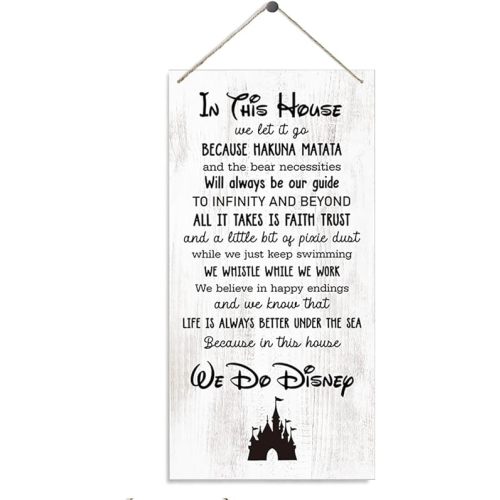 Inspirational Wood Sign, Magic Movie Quotes Family Wall Decor, Rustic Farmhouse Hanging Wood Plaque for Living Room Bedroom, Housewarming Gift, Home Decoration Art