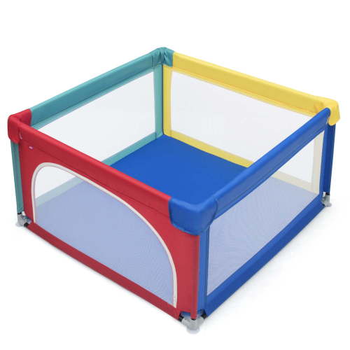 Costway Baby Playpen Infant Large Safety Play Center Yard w/ 50 Ocean Balls Colorful
