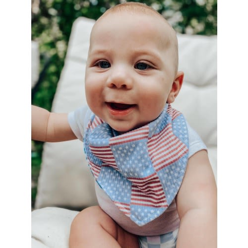 American flag baby bib, Red white and blue baby bib, Fourth of July reversible drool bib, summer baby shower, gender neutral baby nursery