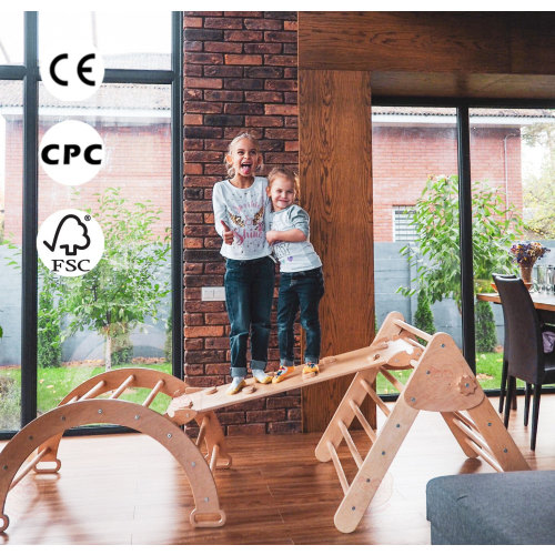 Montessori furniture WoodandHearts Set of three items Climbing Arch Toddler Ramp and Montessori Triangle Baby toys Climbing gym dreieck