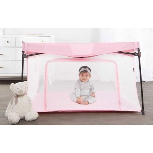 Dream On Me Ziggy Square Baby Playpen – Foldable, Lightweight Play Yard with Breathable Mesh, Padded Floor & Carry Bag