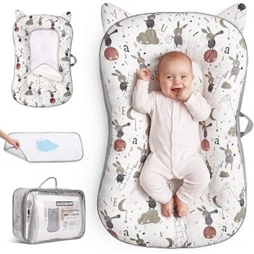 Baby Lounger for Newborn 0-24 Months, Cotton Infant Support Cushion