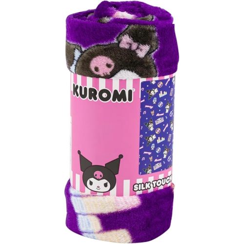 Kuromi & Friends Soft Silky Fleece Throw 40"x50" Kids Blanket “Neon Kuromi”