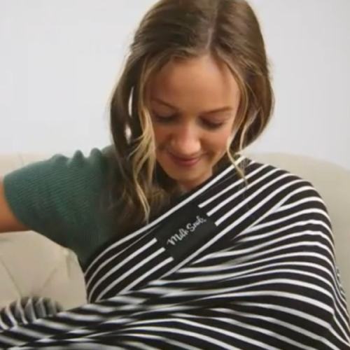 Milk Snob Original 5-in-1 Cover - Nursing Cover for Breastfeeding - Baby Car Seat Cover, Carseat Canopy & Stroller - Essential All-in-One Cover - Gift for Mom, Baby (Modern Stripe)