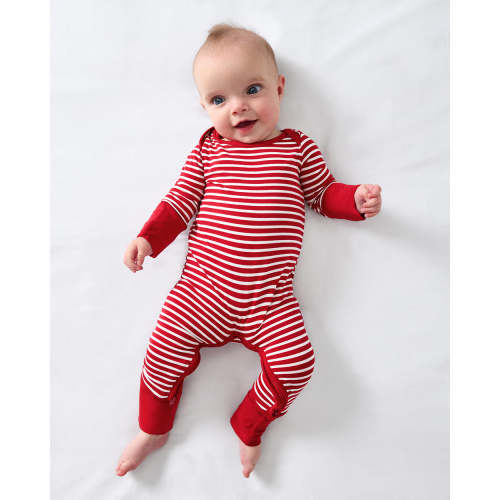 Candy Cane Stripe Crescent Zippy | Little Sleepies