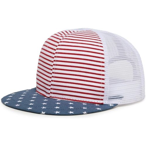 Funky Junque Kids Baseball Hat Girl Boy Toddler Infant Flat Brim Trucker Hat Youth Sun Beach Cap Summer Mesh