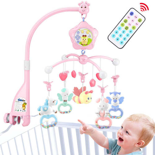 Baby Mobiles Crib Toys with Music, Projection and Lights (Bee-pink) – Caterbee