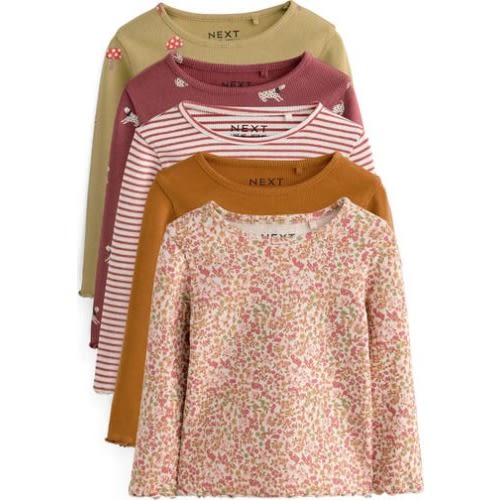 Kids' 5-Pack Ribbed T-Shirts, 2-3Y