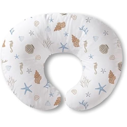 Little Grape Land Nursing Pillow, Breastfeeding Pillows, Baby Support Pillow for Nursing, Bottle Feeding, Tummy Time with Machine Washable Cover & Breathable Filling(Shells)