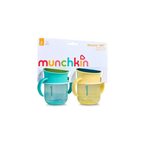 Munchkin Miracle 360 Degree Spoutless Sippy Blue & Yellow