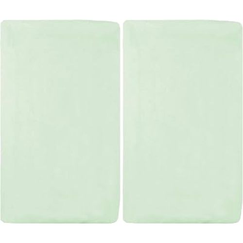 American Baby Company 100% Natural Cotton Fitted Cradle/Bassinet Sheet 36" x 18" - Soft, Breathable & Hypoallergenic Bed Sheet, Green, Neutral for Boys & Girls (Pack of 2)