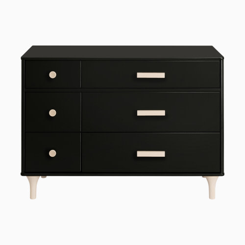 babyletto Lolly 6-Drawer Double Dresser - Black / Washed Natural