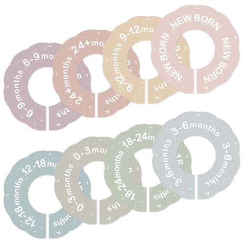 LEMBANG Baby Clothes Dividers for Closet,Clothes Organizer for Boy & Girl Nursery,from Newborn to 24 Months.