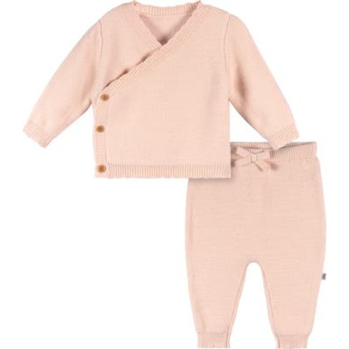 Pink Scalloped Sweater Knit 2-Piece Set, 0-3M