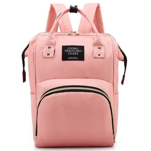 Multifunctional Diaper Bag Backpack for Mom and Dad, Large Capacity, Waterproof, Insulated Pockets, Pink