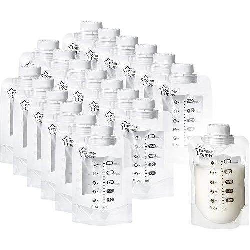 Tommee Tippee Breast Milk Pouches, Compatible with All Leading Breast Pumps and Bottle Teats, BPA-Free, Pack of 20