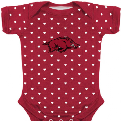 Arkansas Razorbacks CARDINAL Baby Heart Romper - 10191037