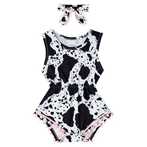 Baby Girl Clothes 0-24 Months Floral Sleeveless Newborn Romper Jumpsuit Outfit Set with Headband