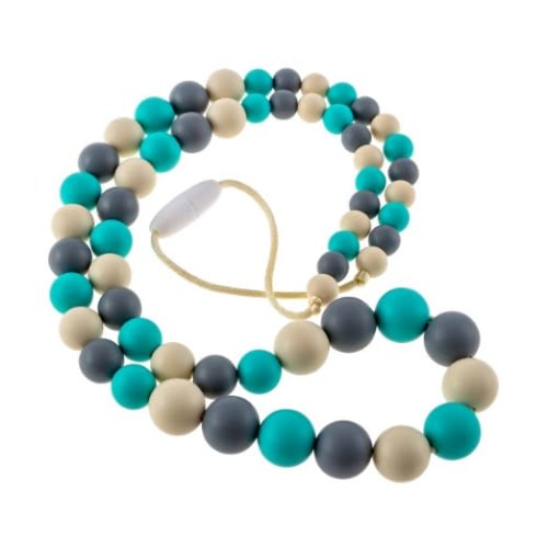 Chew-Choos 'Playdate' Silicone Teething Necklace - Natural Baby Sensory Teether and Nursing Gift for Moms (Oceana)