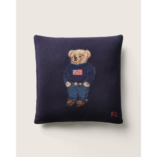 Polo Bear Wool Throw Pillow