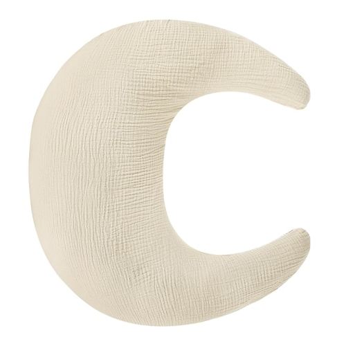 SWESEN Muslin Nursing Pillow Cover, Soft Removable Cover for Breastfeeding Pillows, Pillow Slipcover for Baby Boys and Girls, Comfortable & Breathable, Apricot, Washable (Only Cover)