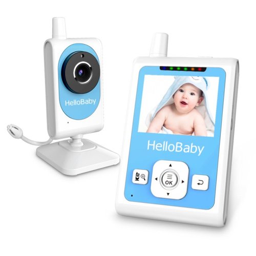 Baby Monitor HelloBaby Video Baby Monitor with 2.4 inch Screen, Night Vision, Temperature Sensor, VOX Mode, One-Way Talk, HB26