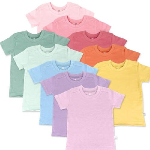HonestBaby Unisex-Baby 5-Pack Short Sleeve T-Shirts 100% Organic Cotton Baby, Toddler, Little Kid, Boy, Girl, Unisex