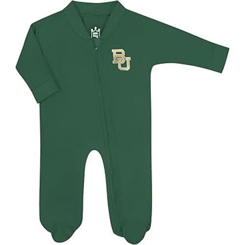 Little King NCAA Long Sleeve Full Zip Footed Romper With Embroidered Team Logo-Sizes 0-3M 3-6M 6-9M