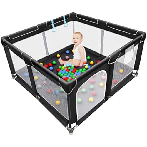 Baby Playpen , Baby Playard, Playpen for Babies with Gate ,Indoor & Outdoor Playard for Kids Activity Center,Sturdy Safety Play Yard with Soft Breathable Mesh