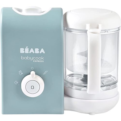 BEABA Babycook Express - the Fastest Babycook, Baby Food Maker, Baby Food Processor, Baby Food Steamer, Large Capacity, Make 34 Servings of Healthy Food for Baby in 15 Mins, Baltic Blue