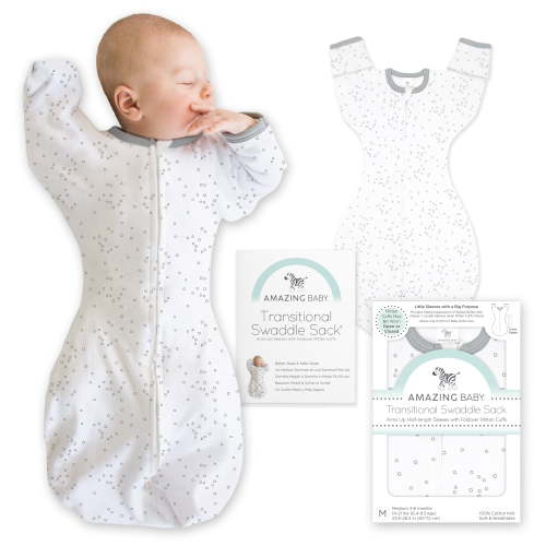 Amazing Baby, Transitional Swaddle Sack, Size Medium, Arms Up Sleeves