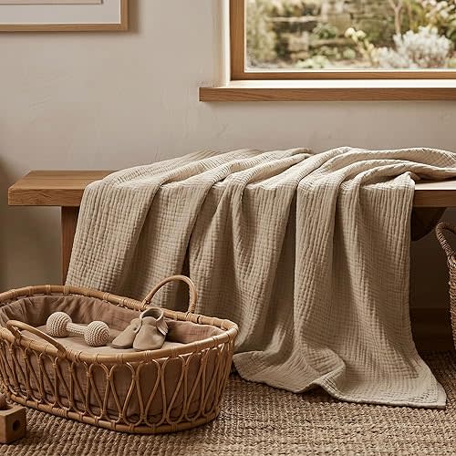 Muslin Swaddle Blankets for Newborn, 3 Pack Breathable Soft Receiving Blanket, Large 38 x 40 inches Swaddle Wrap Burping Clothes, Essentials Infant Shower Items, Toddler Gift (Bright Colors)