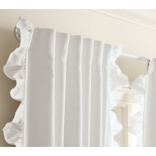 Evelyn Ruffle Trim Blackout Curtain | Pottery Barn Kids
