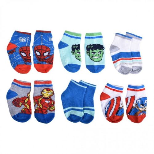 Kids Marvel Superhero Adventures Baby Variety Crew Socks 6-Pack - Size 18-24M
