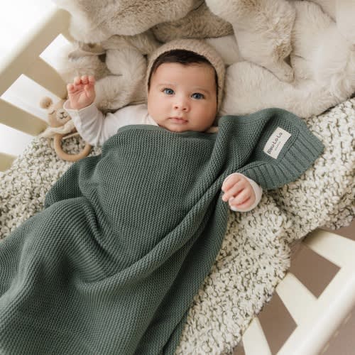 Heritage Knit 100% Organic Luxury Cotton Swaddle Receiving Baby Blanke – Shop Little Cousins