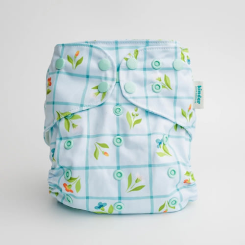 Floral: Essentials Pocket Cloth Diaper with Athletic Wicking Jersey, Grows with your Baby