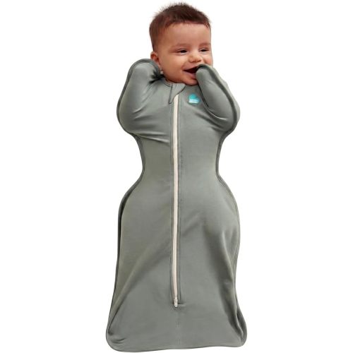 Love to Dream Swaddle Up Bamboo, Arms Up Position, Soft and Luxurious 100% Viscose from Bamboo - Wearable Blanket - 1.0 TOG - (20-24°C) Ideal for Moderate Temps, Medium 13-19lbs, Deep Olive