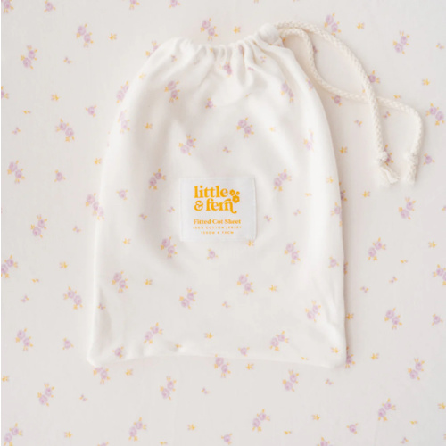 Cot Sheet | Lilac Meadow – Little and Fern