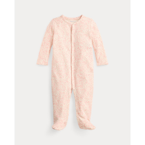 Strawberry-Print Cotton Footed Coverall