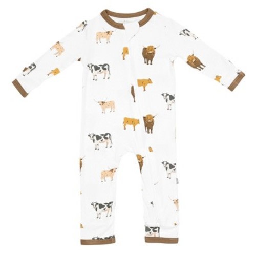 Kyte BABY Zippered Romper in Moo Moo 0-3 Months