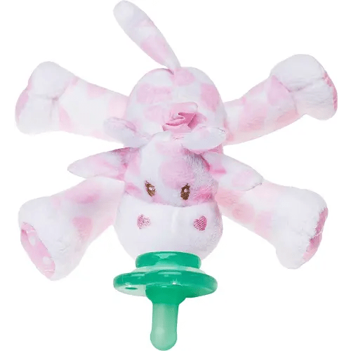 Nookums Paci-Plushies Shakies - Pacifier Holder with Built in Rattle (2 in 1)- Adapts to Name Brand Pacifiers, Suitable for All Ages, Plush Toy Includes Detachable Pacifier (Jaspie The Giraffe)