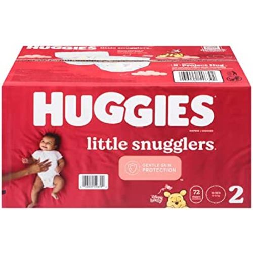 Baby Diapers Size 2 (12-18 lbs), 72ct, Huggies Little Snugglers