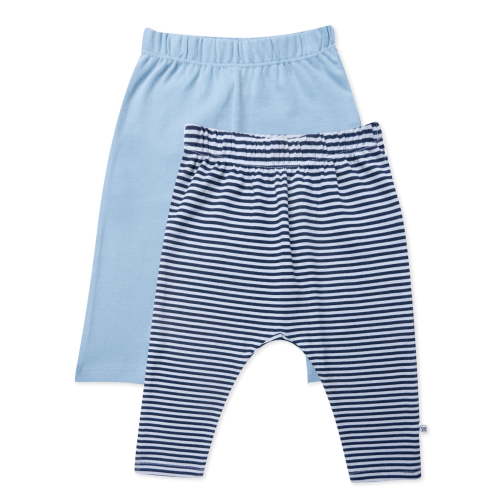 Honest Baby Clothing Organic Cotton Boy or Girl Footless Harem Pants, 2-Pack, Newborn to 24 Months