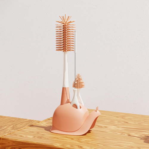 Xheghe Rotatable Bottle Brush 12x7x28cm Silicone Flexible Bottle Cleaner With Stand Ideal For Cleaning Water Bottles Bottles Travel Tumblers