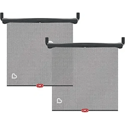 Munchkin Brica Sun Safety Car Window Shade with Heat Alert, Helps Block UVA/UVB Rays, 2 Pack, Black