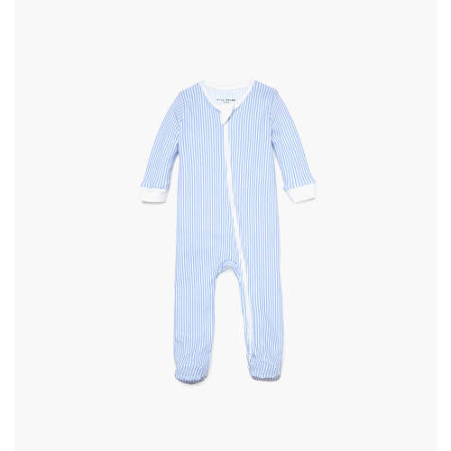 0-3M The Footie Pajama - Blue/White Stripe – Hill House Home